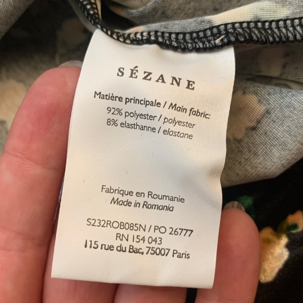 Sézane Black Floral Velvet Mini Dress - Picture 4 of 10